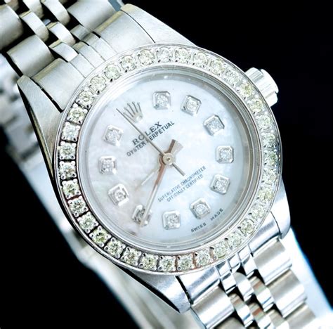 1996 rolex grey dail set with diamonds|vintage rolex watch value.